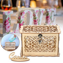Rustic Wedding Card Box Birthday Party DIY Wooden Gift Case With Lock Weddings Decor
