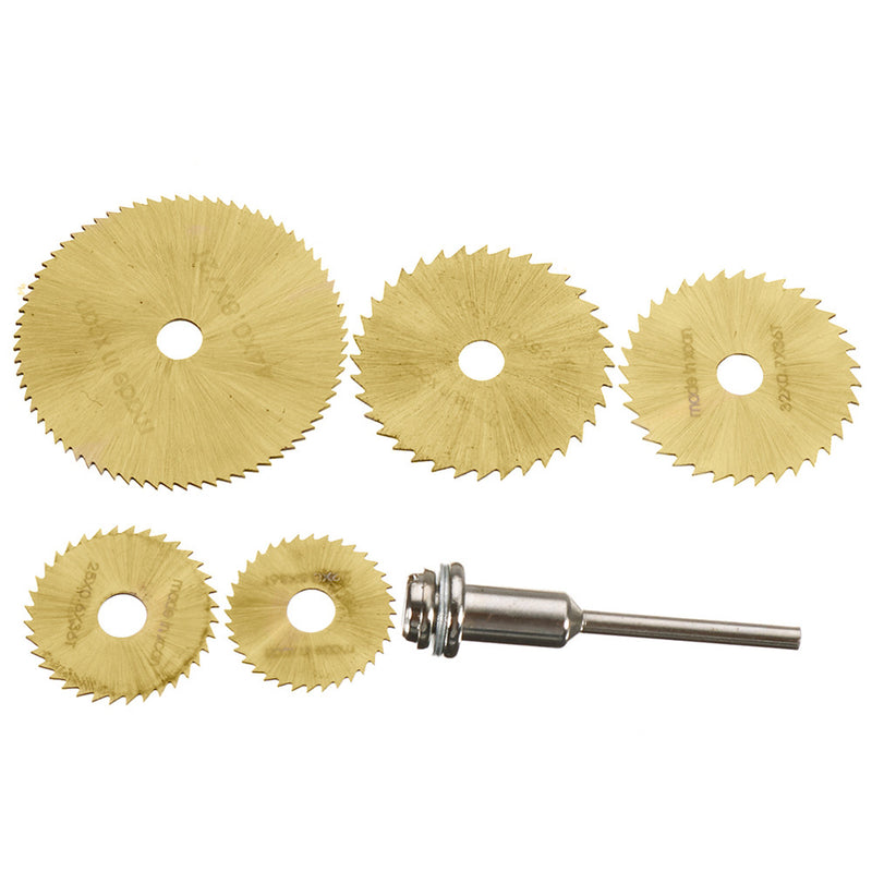 6Pcs HSS Circular Saw Blade Set 22-47mm Woodworking Cutters for Dremel Rotary Tools