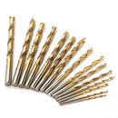 Drillpro 29Pcs 1/16 to 1/2 Inch Titanium Coated HSS Twist Drill Bit Set 118 Degree Point with Plastic Box for Wood Plastic Aluminum Copper