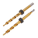 Drillpro 9.5mm Twist Step Drill Bit 3/8" Round/Hex Shank Drill for Woodworking Pocket Hole Jig