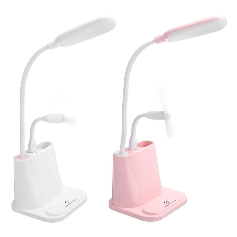 3 In 1 Desktop LED Lamp+USB Cooling Fan+Power Bank Phone Charger Phone Holder For Smart Phone