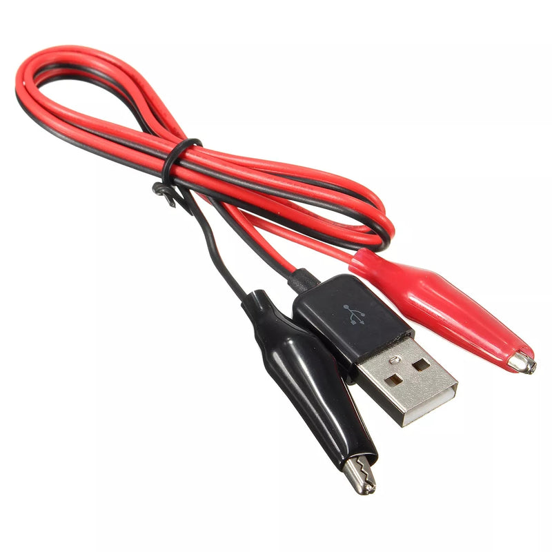 10 Pcs DANIU  60CM Crocodile Test Clips Clamp to USB Male Connector Power Adapter Cable Wire
