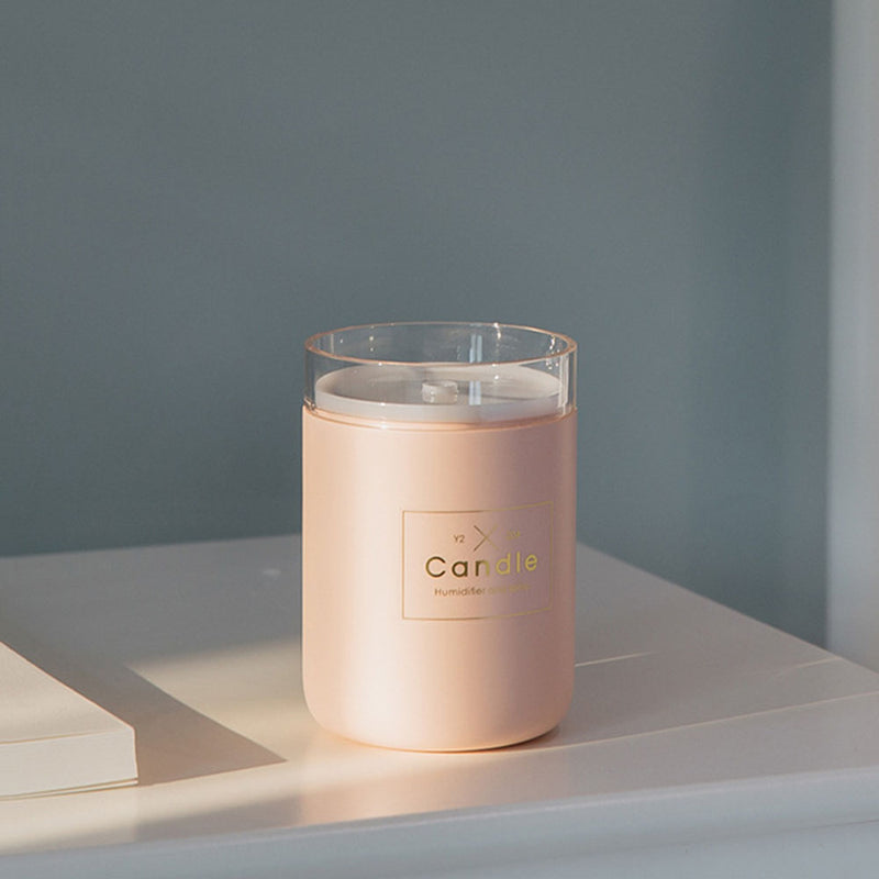 KCASA Creative USB Candle Humidifier 280ML Night Light Display Spray Scented Candle Humidifier Aroma Diffuser