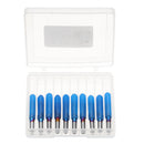 Drillpro 10pcs 0.1/0.2/0.3/0.4/0.5mm 45 Degree Flat Bottom PCB Engraving Bit Blue NANO Coated Carbide CNC Router Tool