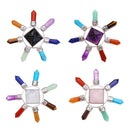 Crystal Pyramid Energy Generator Gemstone 7 Chakra Prism Point Healing Balancing Decorations