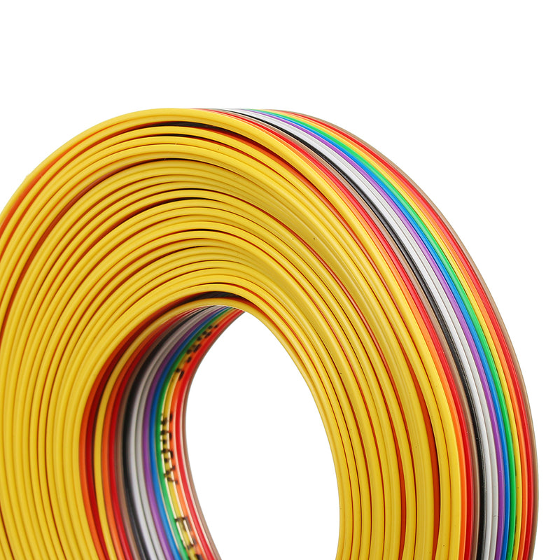 3pcs 5M 1.27mm Pitch Ribbon Cable 14P Flat Color Rainbow Ribbon Cable Wire Rainbow Cable