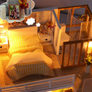 DIY Doll House Furnitures Miniature Doll house Dust Cover Wooden Dollhouse Light House For Dolls Handmade Toys For Children