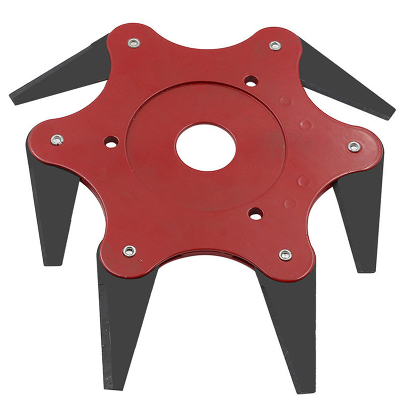 Upgrade 6 Blades Steel Outdoor Trimmer Head Razors 65Mn Lawn Mower Grass Weed Cutter