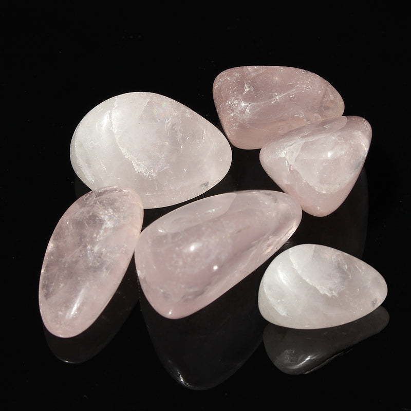 6pcs Pink Healing Crystal Quartz Polished For Decoration Health