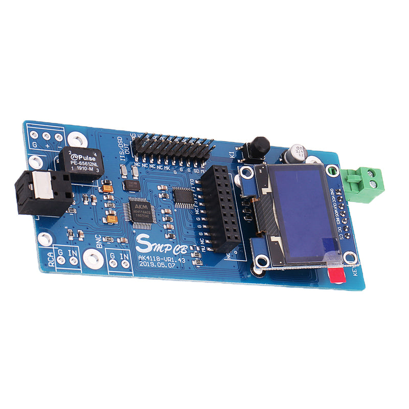 AK4118 Digital Receiver Board Audio Decoder DAC SPDIF to IIS Coaxial Optical USB AES EBU Input Support XMOS Amanero with 1.3inch OLED