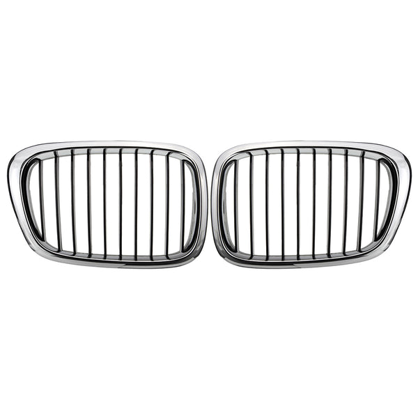 Chrome Black Front Grille Grill For BMW E39 5 Series 525 530 535 540 M5 1995-2004