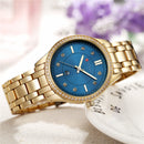 CURREN 9010 Waterproof Crystal Elegant Design Women Wrist Watch Date Display Quartz Watch