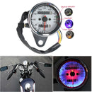 Motorcycle Dual Odometer Speedometer Gauge LED Backlight Signal Light