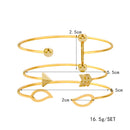 Sweet A Set Of Open Cuff Bracelet Trendy Minimalist Arrow leaves Adjustable Bracelets For Women