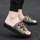 Wild Trend Men's Slippers Camouflage Anti-slip Casual Shoes Beach Shoes One-word Drag