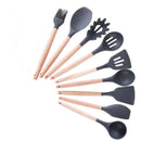 Kitchen Silicone Cooking Tools Non-stick Spoon Stainless Steel Kitchen Utensil