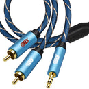 Bakeey 2 Rca to 3.5mm Audio Cable Male Aux Cable Gold Plated for Amplifiers Speaker Home Theater