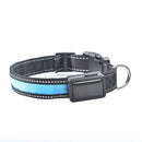 Smart Solar Power USB Charging Electronic LED Flashing Light Safe Nylon Dog Pet Collar for Different