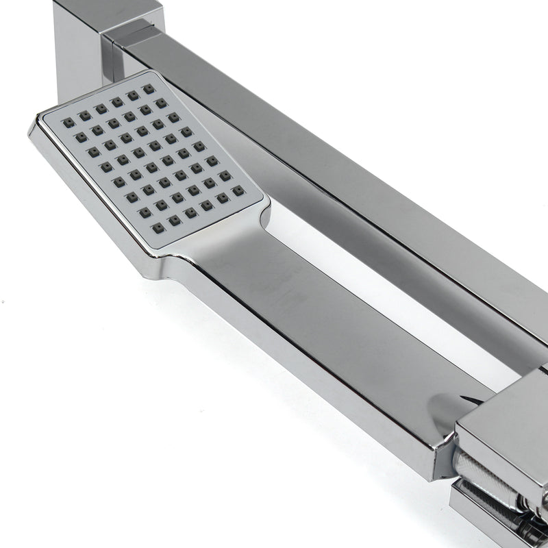 Bathroom Shower Head Riser Rail Bracket Handheld Shower Head Holder Bar Chrome