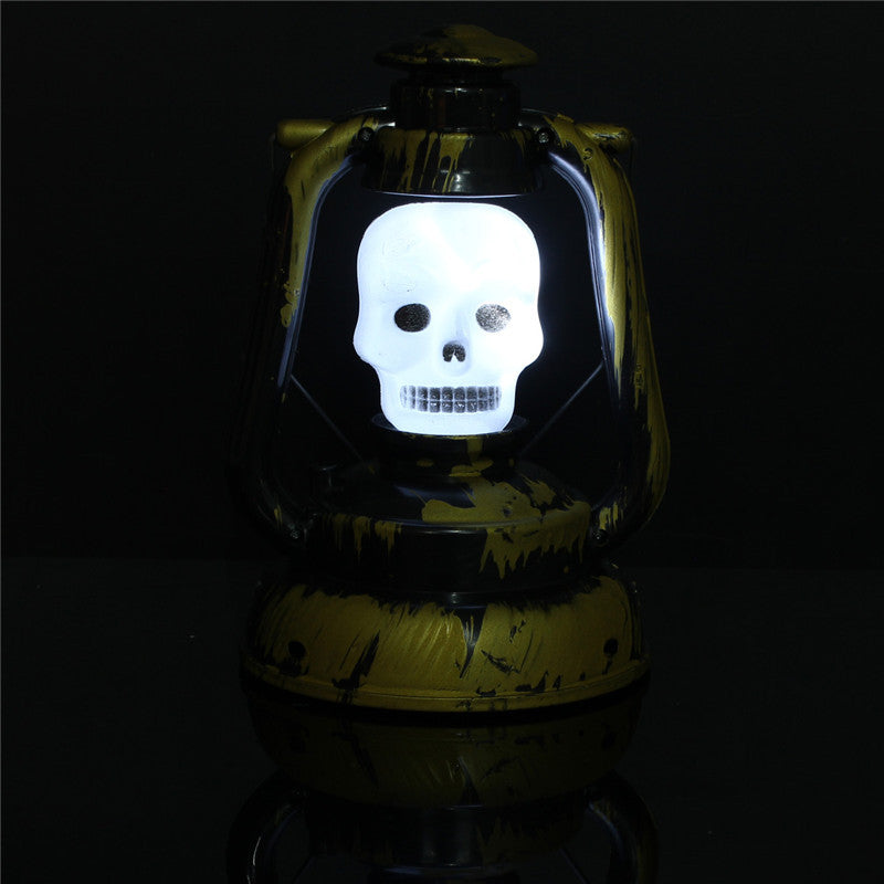 Halloween Pumpkin Skull Witch Lantern Lamp With Light Laughter