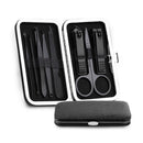 Y.F.M Stainless Steel Black Nail Clipper Pedicure Scissor Tweezer Manicure Set Kit