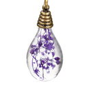 Retro Vintage Dry Flower Light Bulb Pendant Chain Necklacee
