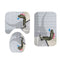 Waterproof Fabric Bathroom Shower Curtain Anti-slip Mat Toilet Cover Set