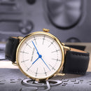 MINI FOCUS MF0056G Genuine Leather Quartz Watches Casual Style Analog Men Wrist Watch