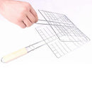 Portable Folding Stainless Steel BBQ Grill Basket Outdoor Camping BBQ Hamburg Vegetables Fishs Cooking Net
