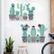 Miico FX82028 Cartoon Wall Sticker Cactus Printing Sticker Glass Door Wall Decoration Stickers DIY Sticker