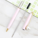 Japan and South Korea new creative big Pearl signing pen custom logo promotional advertising pen ins style fine metal ball pen Any color delivery