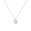 Fashion Silver Gold Sun Flower Pendant Necklace Opal Chain Statement Necklace for Women