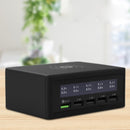 50W LCD Digital Display USB Charger 5 Port High Power Fast Charge USB Smart Charger Wireless Charging QC3.0