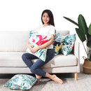 COMO LIVING Tropical Rainforest Hand-painted Pillow Cotton Cushion Flowers Floral Pillow For Sofa Chair