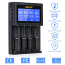 GOLISI i4 LCD Screen Display USB Charging Intelligent 2A Fast Battery Charger Li-ion NIMH Batteries