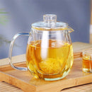 600ML Heat Resistant Clear Glass Coffee Tea Pot Leaf With Strainer Filter Infuser