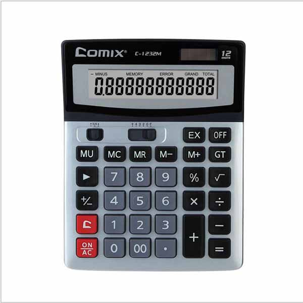 Centralized Finance Multifunctional Office Desktop Calculator Dual Power Wide Screen Computer C1232M