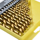 Drillpro 19pcs 1.0-10.0mm HSS Titanium Coated Twist Drill Bit Set for Metal Wood Drilling