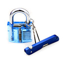 Foldable Door Lock Opener with Transparent Cutaway Inside View PadLock Lock Pick Set
