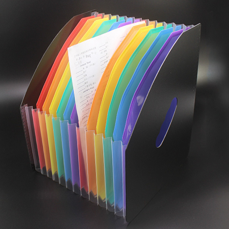 13 Layers Data Management Document Folders A4 Paper File Folder Rainbow Mini Organ Clip