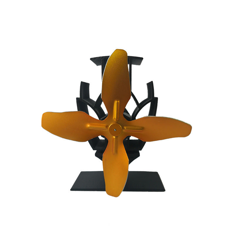 4 Blade Heat Powered Stove Fan Silent Wood Log Burner Fireplace Eco Fan No Electricity No Battery Heating Distribution