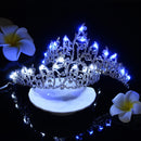 LED Light Bridal Crystal Tiara Hair Band Princess Crown Headband Wedding Pageant