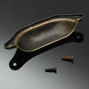 Antique Hardware Cupboard Cabinet Bin Cup Knobs Drawer Door Half Shell Pull Handles