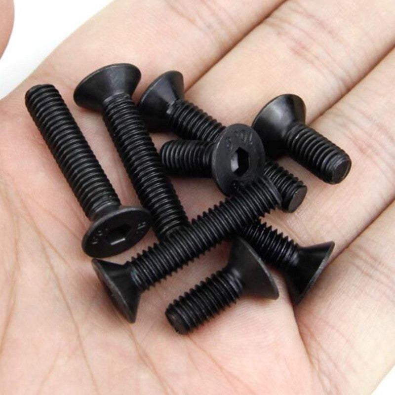 Suleve M2.5CH1 50Pcs M2.5 Hex Socket Countersunk Flat Head Screw Carbon Steel 10.9 Grade 5/6/8/10/12/14/16mm Optional