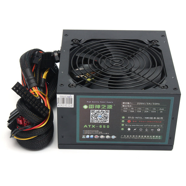650W 12V PC Power Supply 24Pin Computer Power Supply Desktop PC For Molex Sata AU Plug