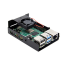 Aluminum Alloy Porous Case + Cooling Fan DIY Kit Porous Radiating Metal Enclosure Protective Shell for Raspberry Pi 4B Only