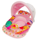 Baby Kids Float Seat Inflatable Boat Swimming Ring Fun Swimming Pool with Sunshade
