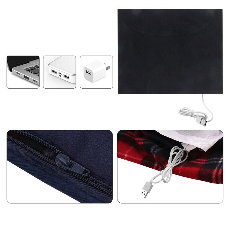 5V USB Portable Electric Heated Blanket Heater Car Office Home Use Winter Warmer Heating Blankets Cover