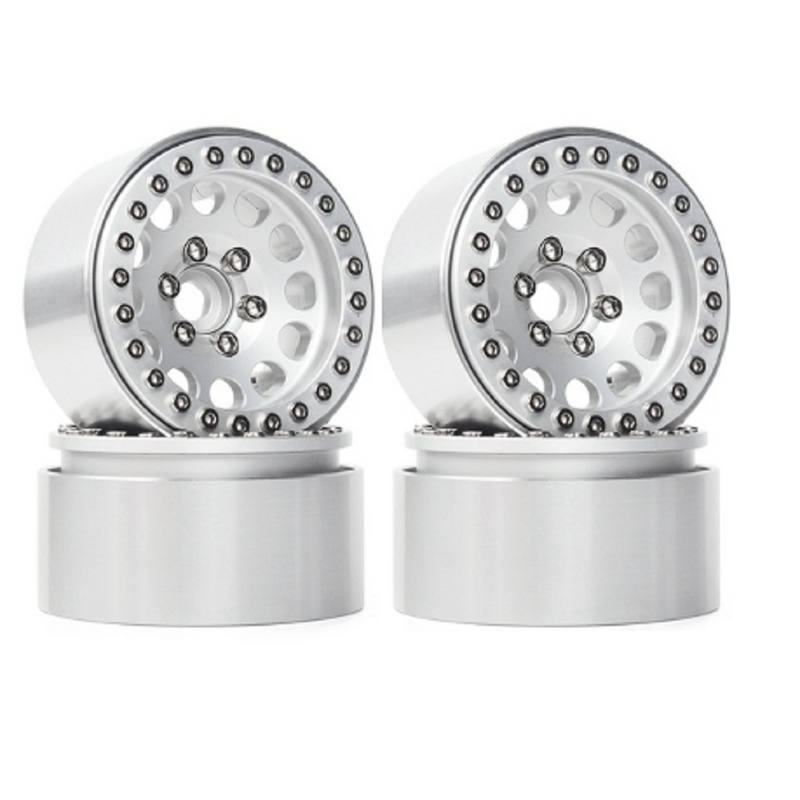 4Pcs Aluminum Alloy 1.9 Beadlock Wheels Rims for 1/10 RC Crawler Axial