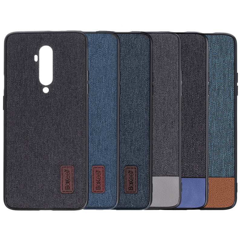 Bakeey Luxury Fabric Splice Soft Silicone Edge Shockproof Protective Case For OnePlus 7T Pro